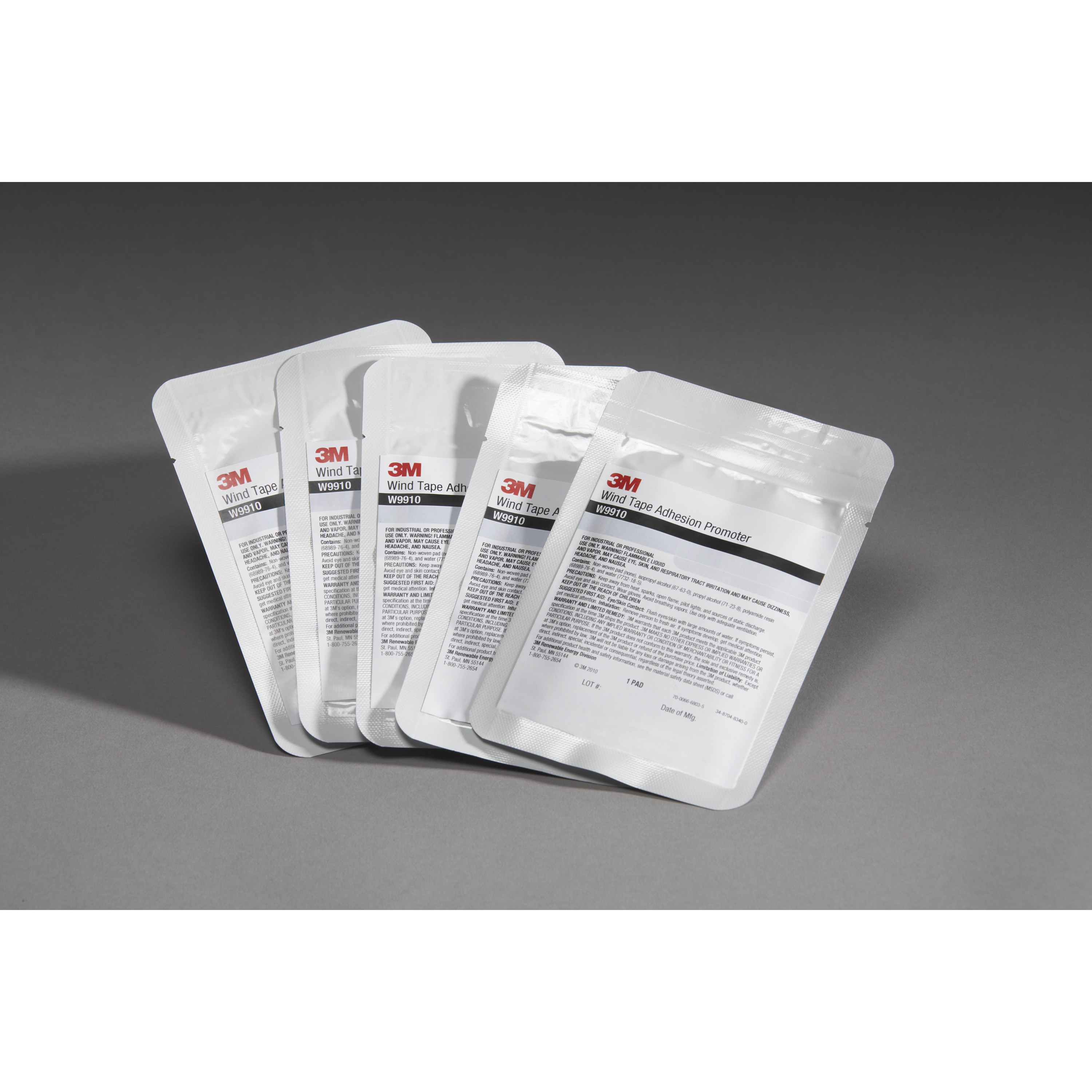 3M™ Wind Tape Adhesion Promoter W9910, 7 in x 7 in, 5 Packets/Pouch,
5/Case