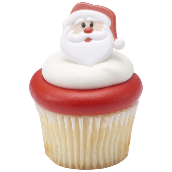 Santa Face Cupcake Rings