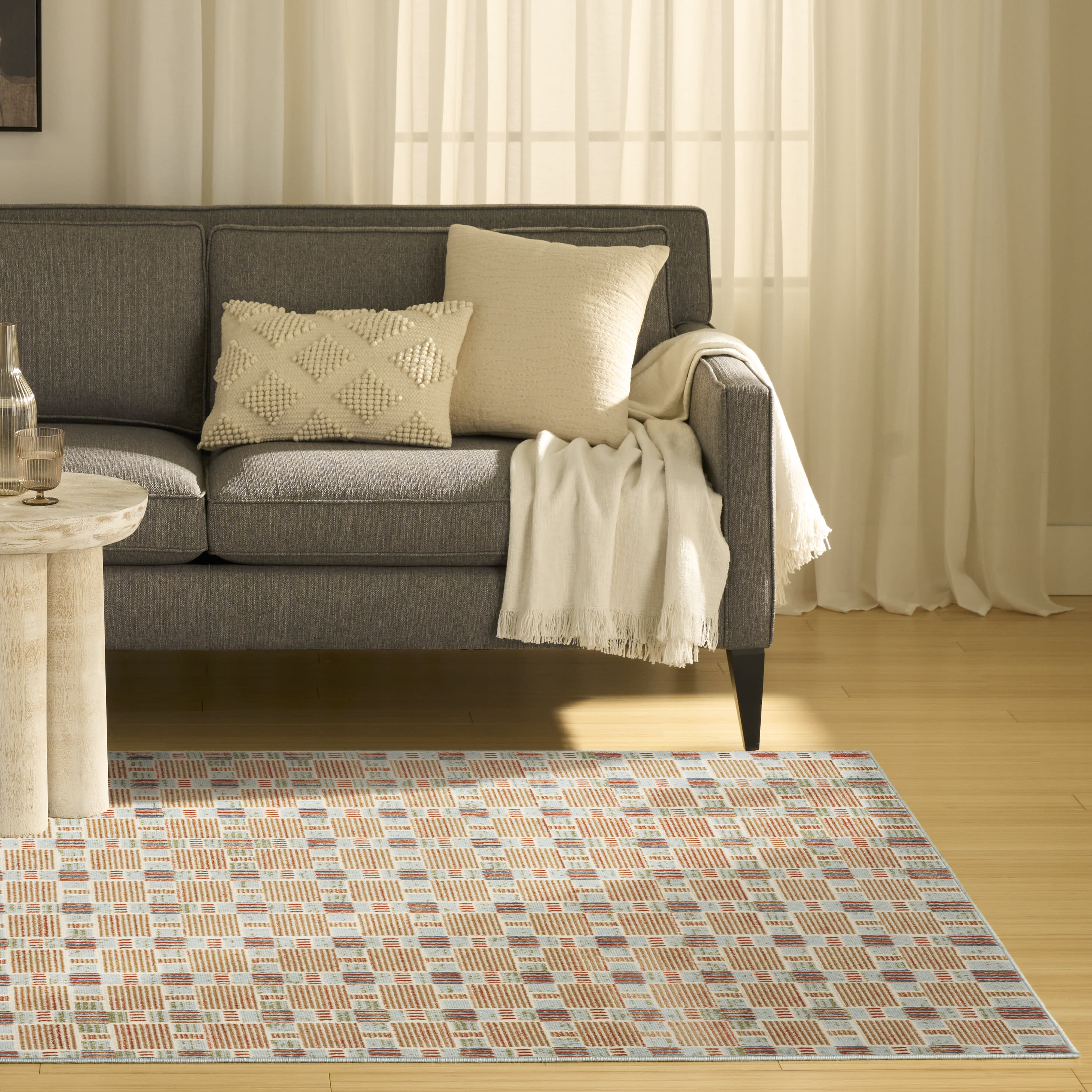 Nourison Nordic 4' x 6' Rust Multicolor Modern Indoor Rug