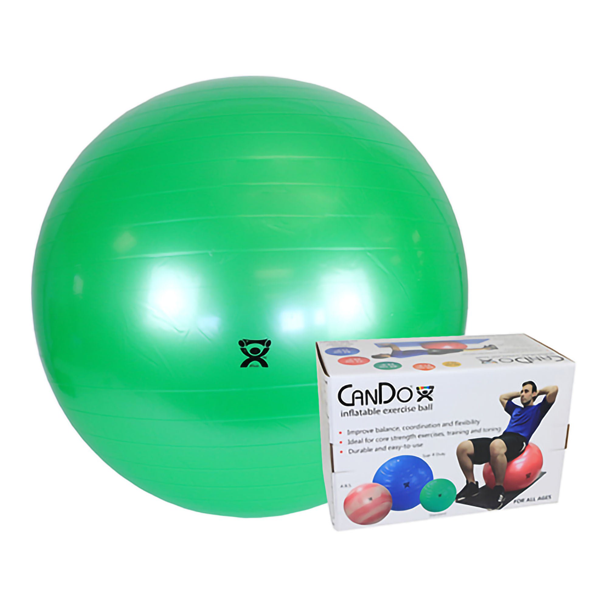 CanDo® Inflatable Exercise Ball, Green, 26 Inches