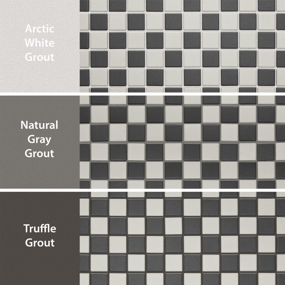 Gotham 1″ Square Unglazed Black and White Checkerboard 11-3/4 in. x 11-3/4 in. Porcelain Mosaic Tile