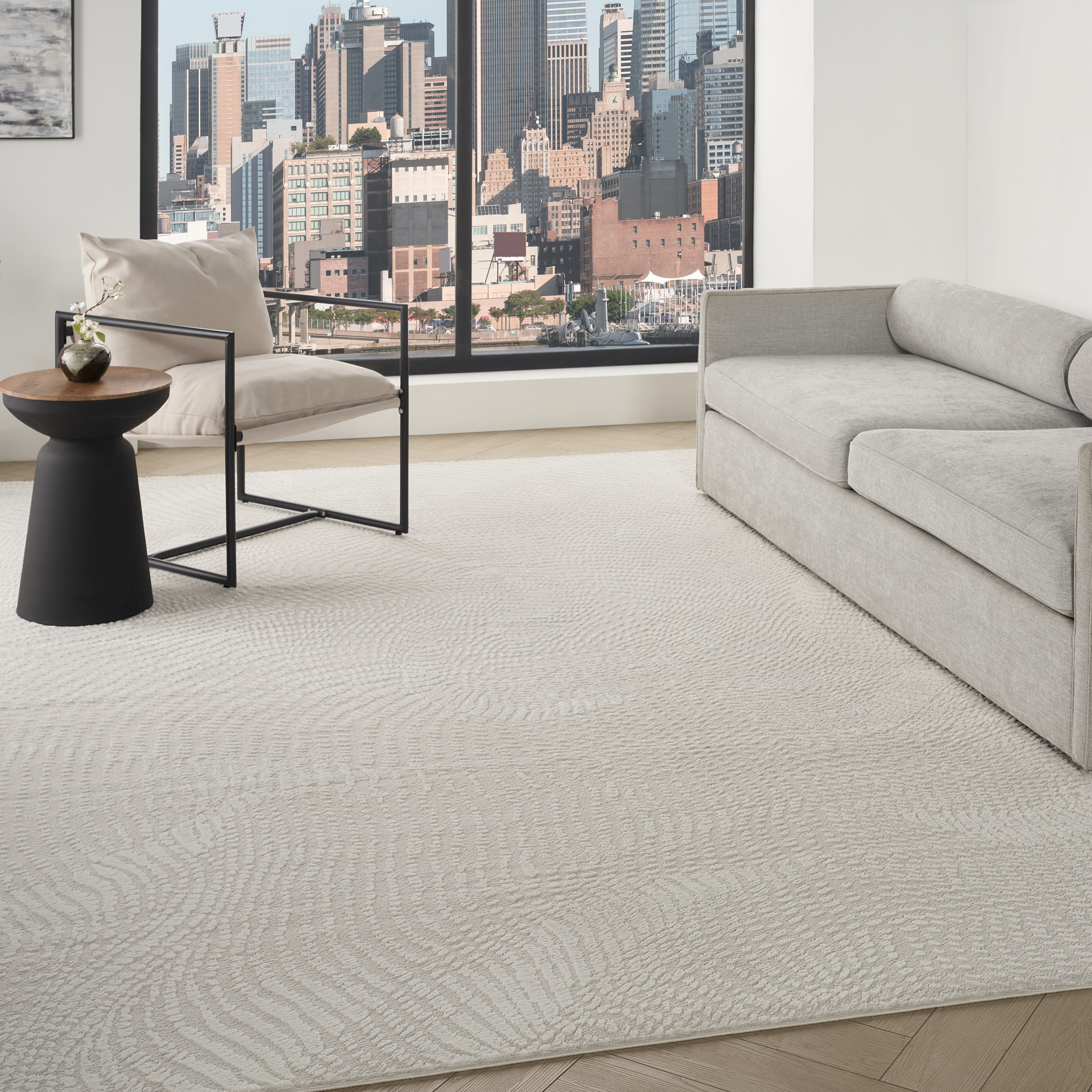 DKNY Central Park West 7'10" x 9'10" Ivory Modern Indoor Rug