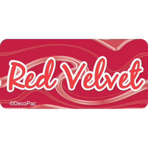 red velvet promotional label decopac