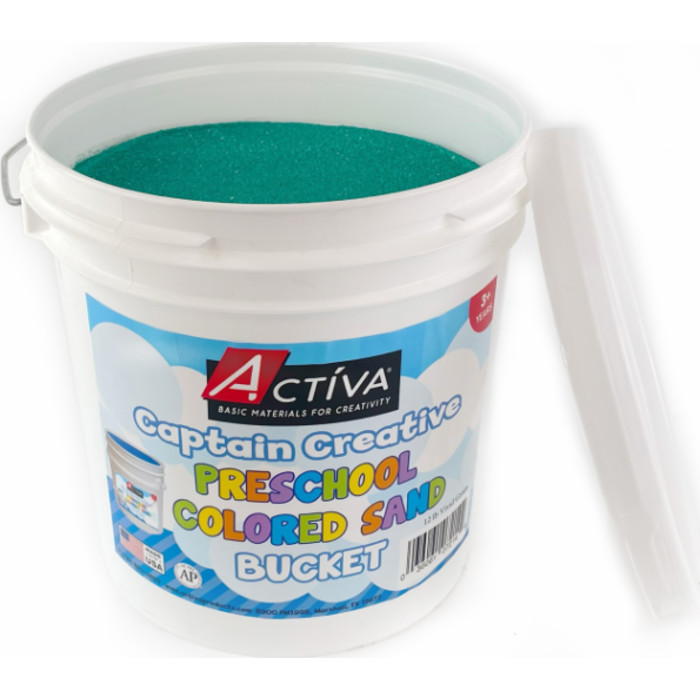 Preschool Colored Sand, Sand Art, Vivid Green, 12 lb Bucket