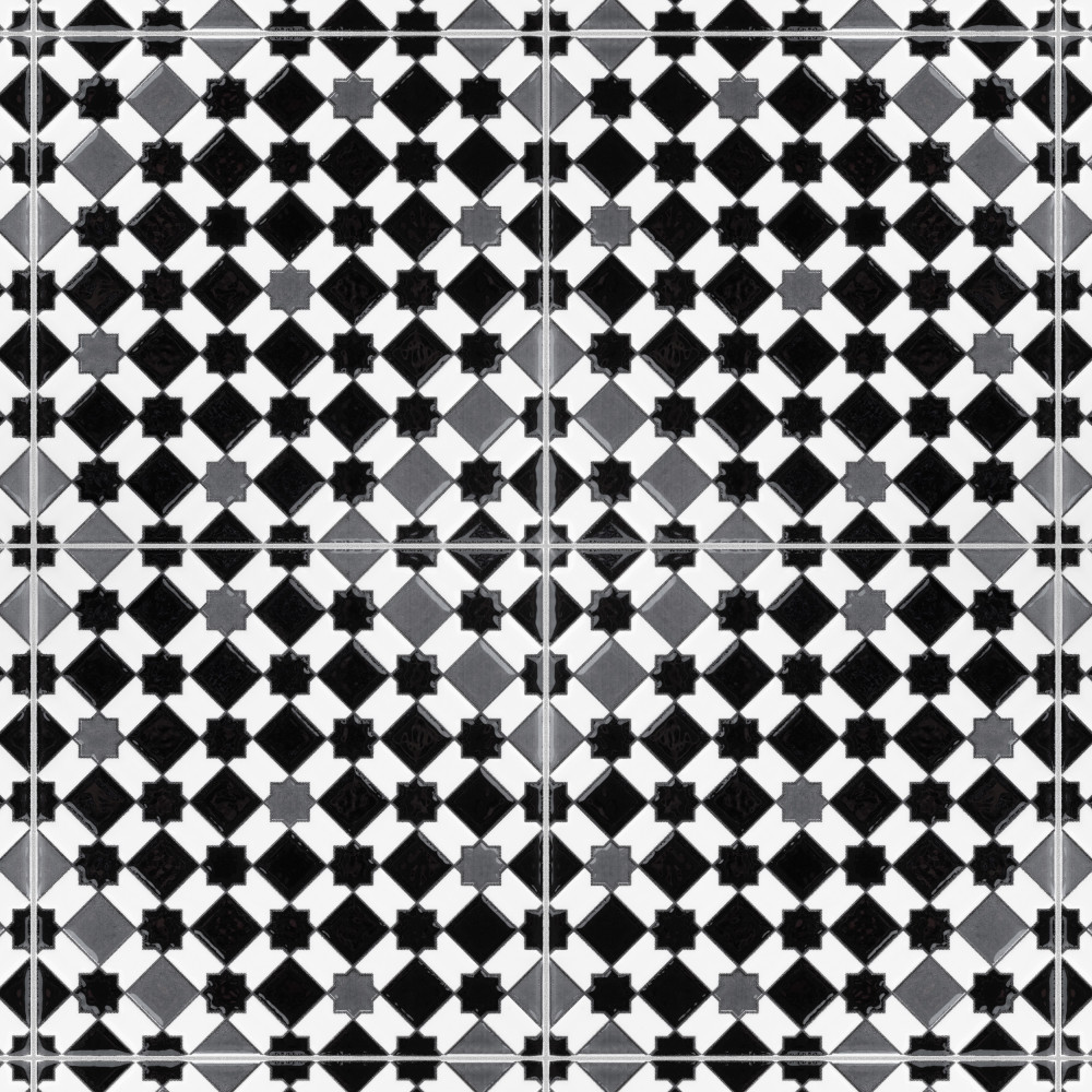 Sevillano Giralda Dark Grey 7.88x7.88 Square Ceramic Wall Only Digital Pattern