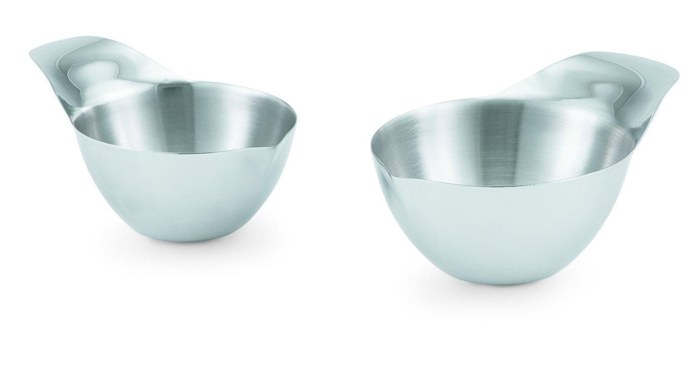 3 onces de ramequin en acier inoxydable en finition miroir et satinée
