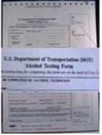 CMI Inc FORM, BREATH ALCOHOL TESTING DOT (100/PK)