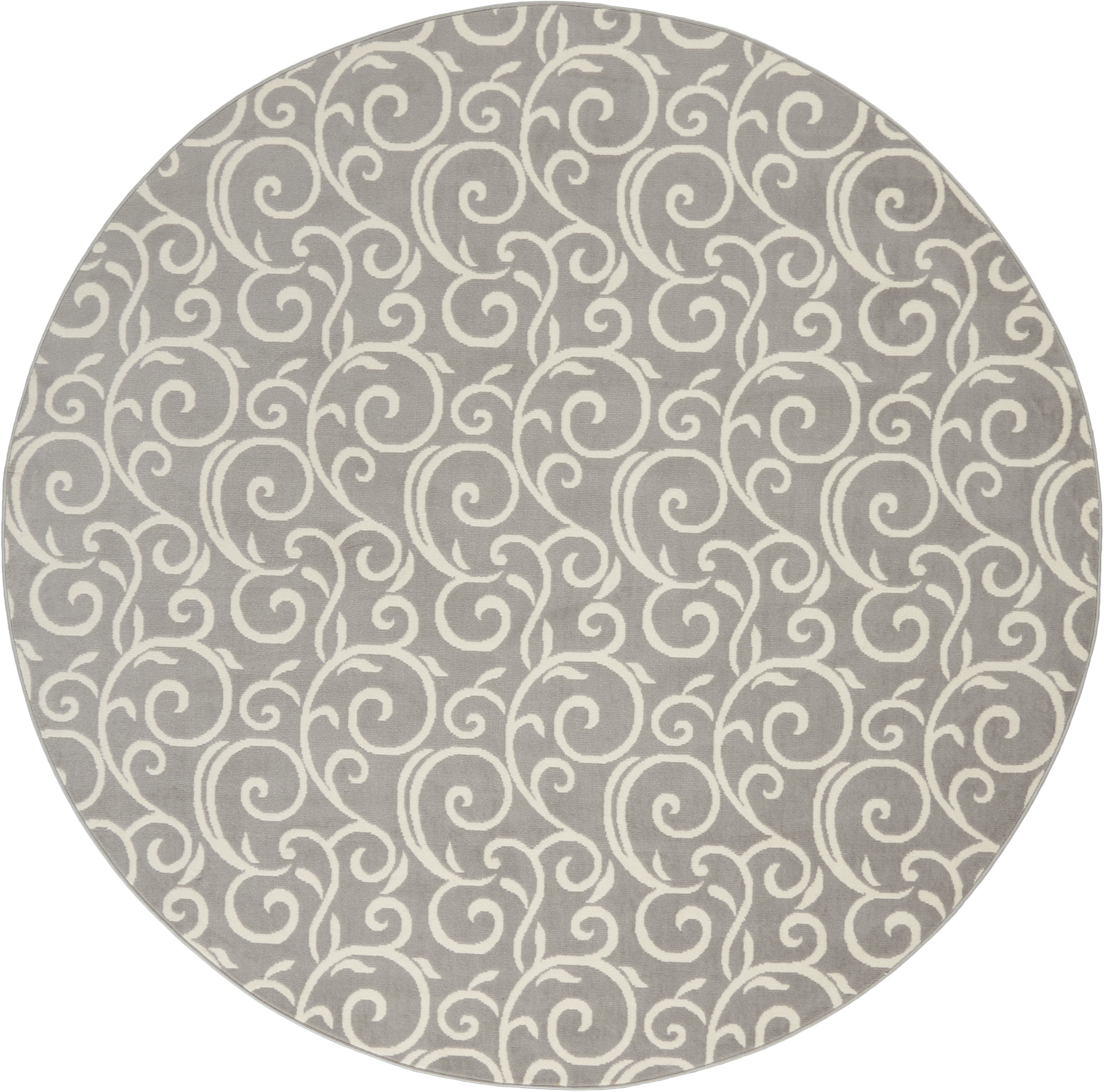 Nourison Grafix 8' x Round Grey Contemporary Indoor Rug