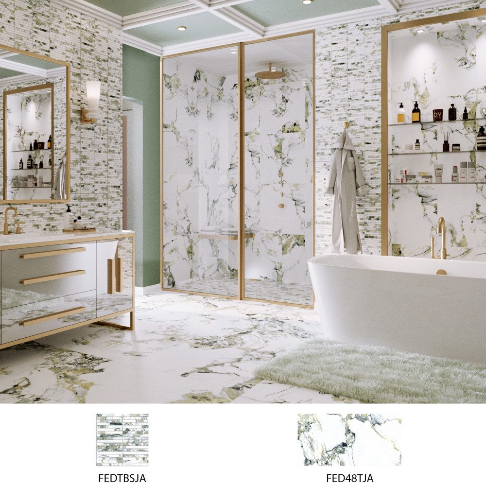 Touche Jade 23-1/2 in. x 47-1/8 in. Porcelain Floor and Wall Tile
