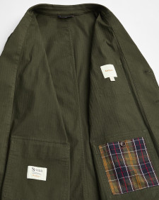 Herringbone Cotton Worker Jacket Classic Green