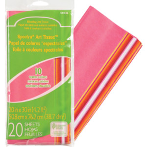 Deluxe Bleeding Art Tissue, 10 Color Warm Assortment, 20" x 30", 20 Sheets