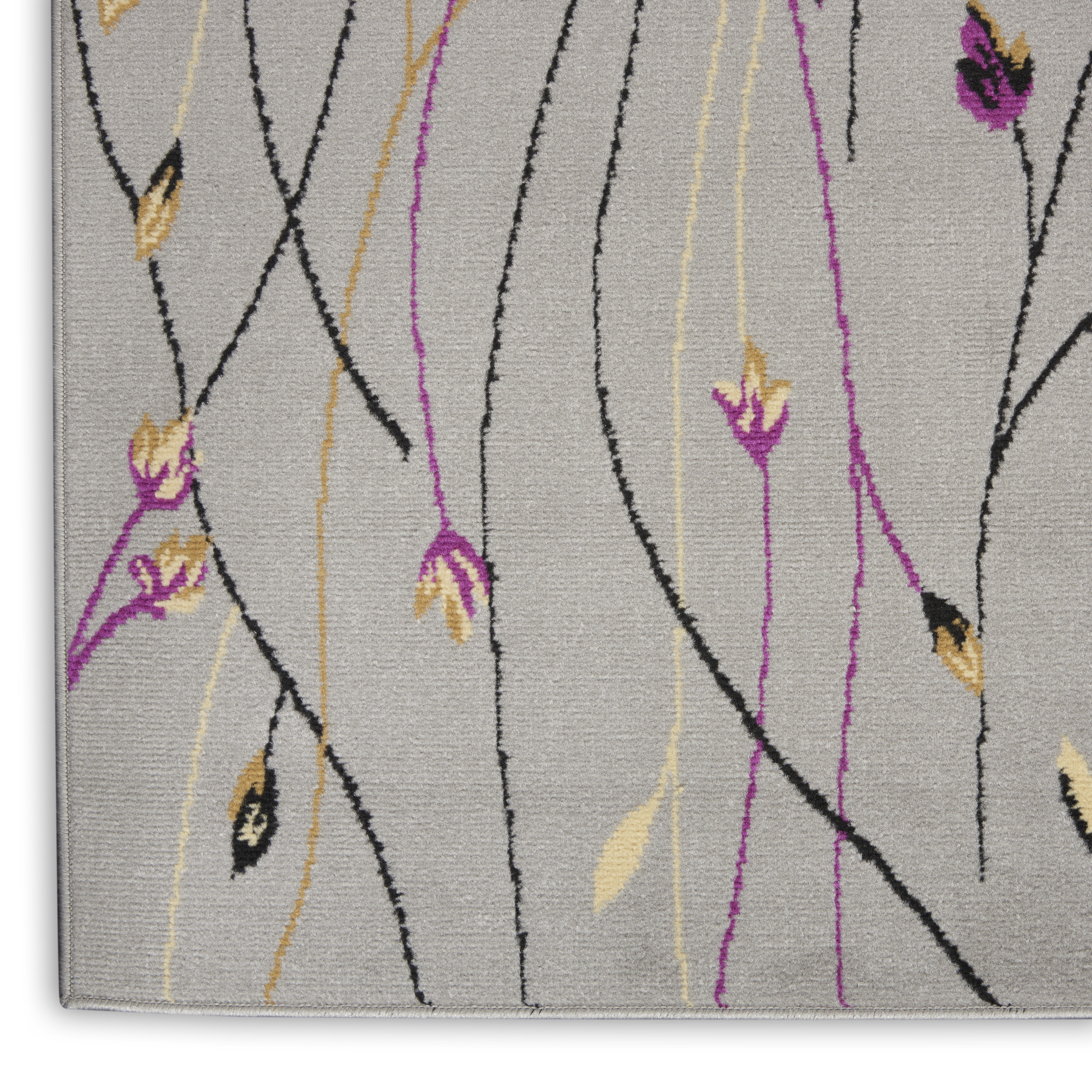 Nourison Grafix 2'3" x 12' Grey Contemporary Indoor Rug