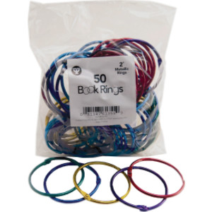 Metallic Book Ring, 2" Diameter, Pack of 50