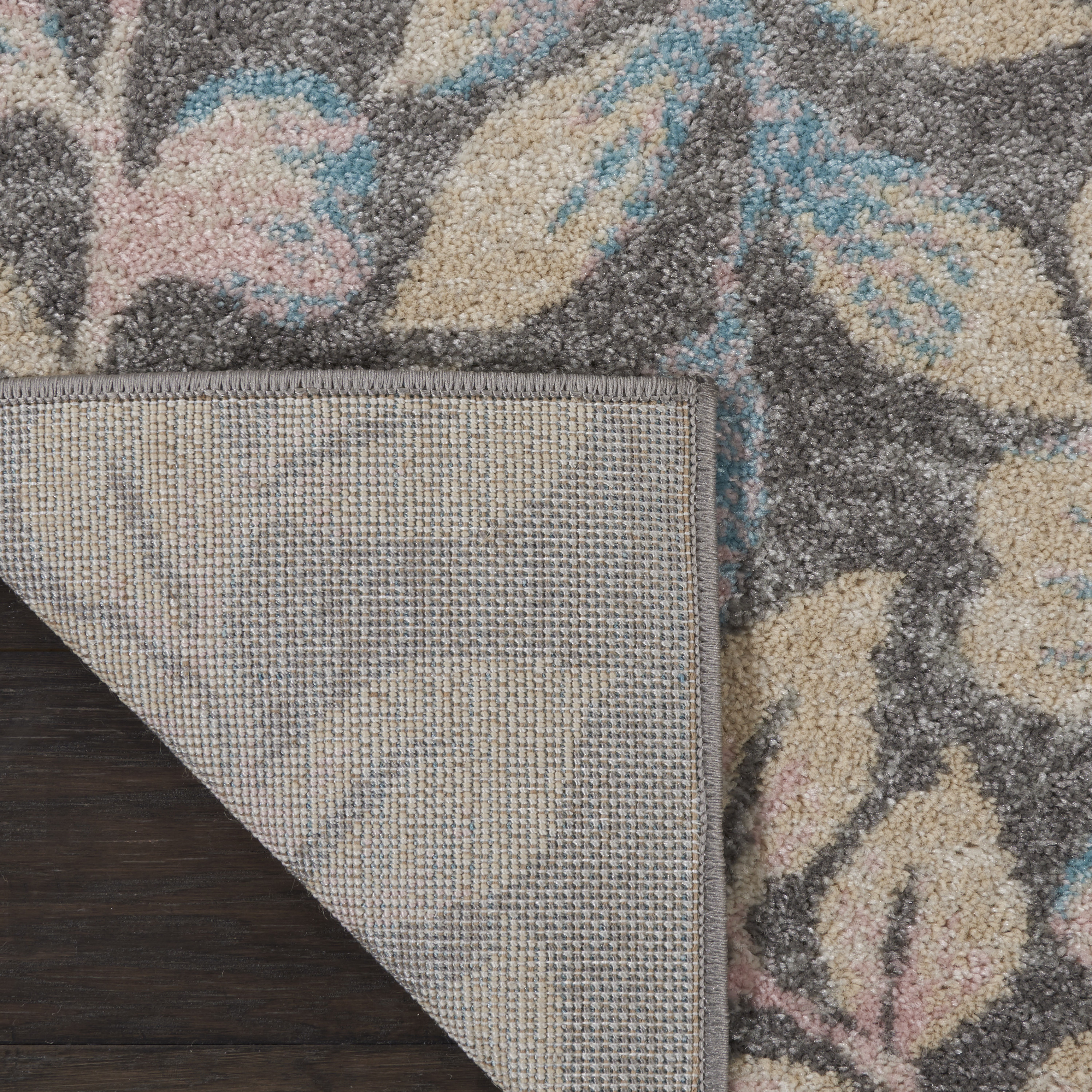 Nourison Tranquil 2' x 4' Grey Beige Farmhouse Indoor Rug