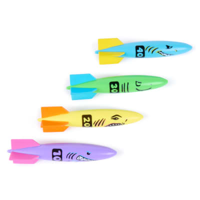 SwimWays Toypedo Bandits Dive Toys, Swimming Pool Accessories & Kids Pool Toy 4-Pack, Swimming Aids, Pool Party Favors for Kids Ages 5 & Up