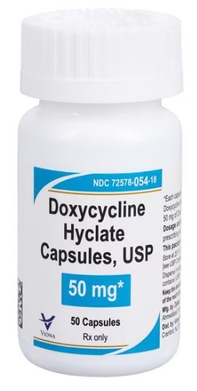 Doxycycline Hyclate Capsules 50mg Bottle -50/Bottle