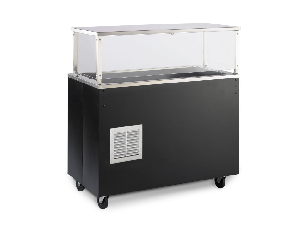 Vollrath R39713 - Refrigerated Cafeteria Unit with black wrapper with cafeteria breath guard, 46