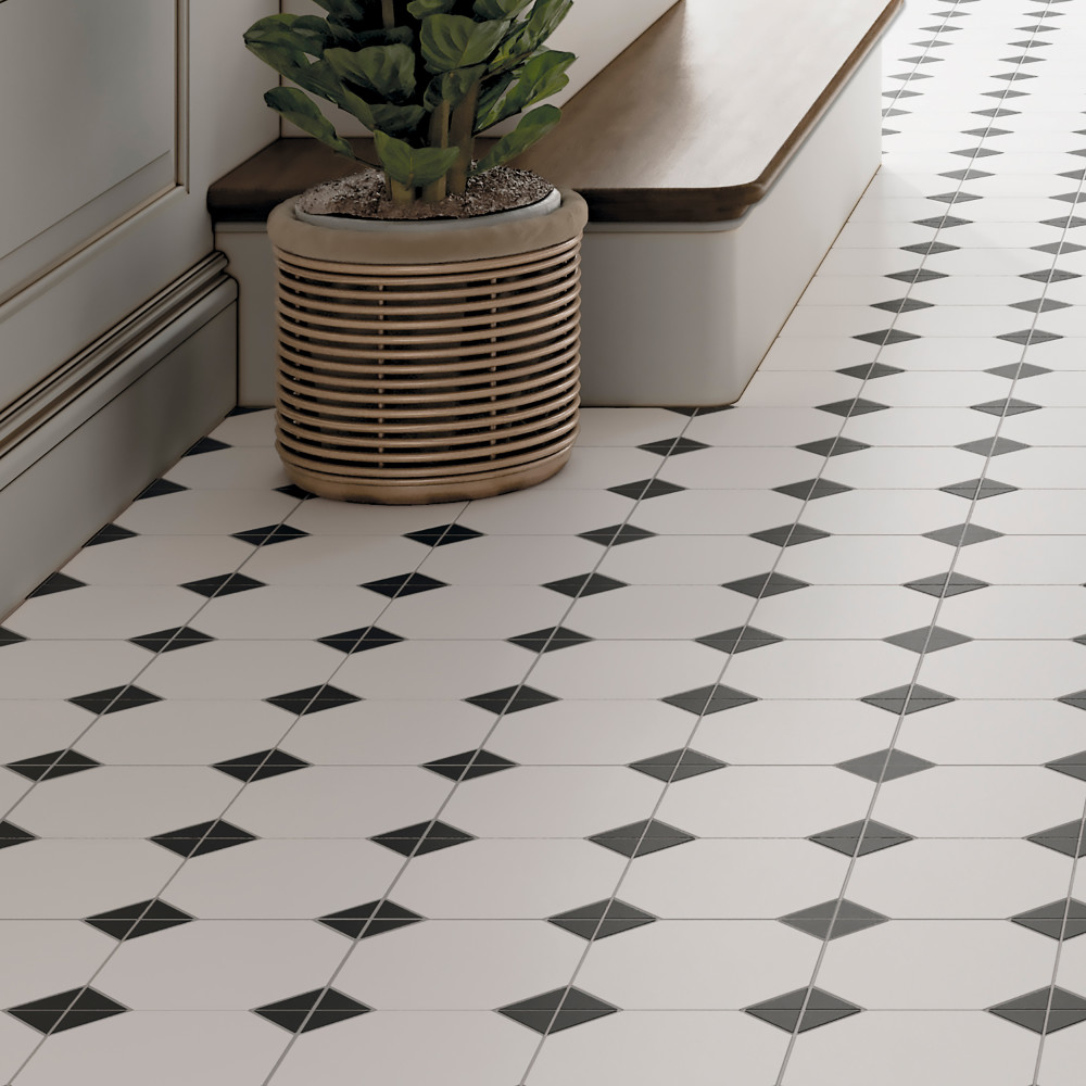 Canterbury Black 12-7/8 in. x 12-7/8 in. Porcelain Floor and Wall Tile
