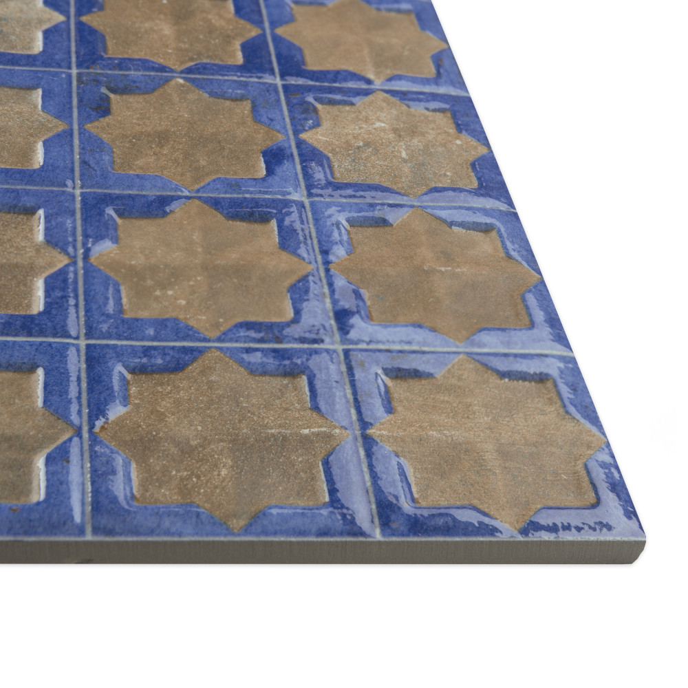 Tetuan Astre Terra Cobalt 12-1/8 in. x 21-7/8 in. Porcelain Wall Tile