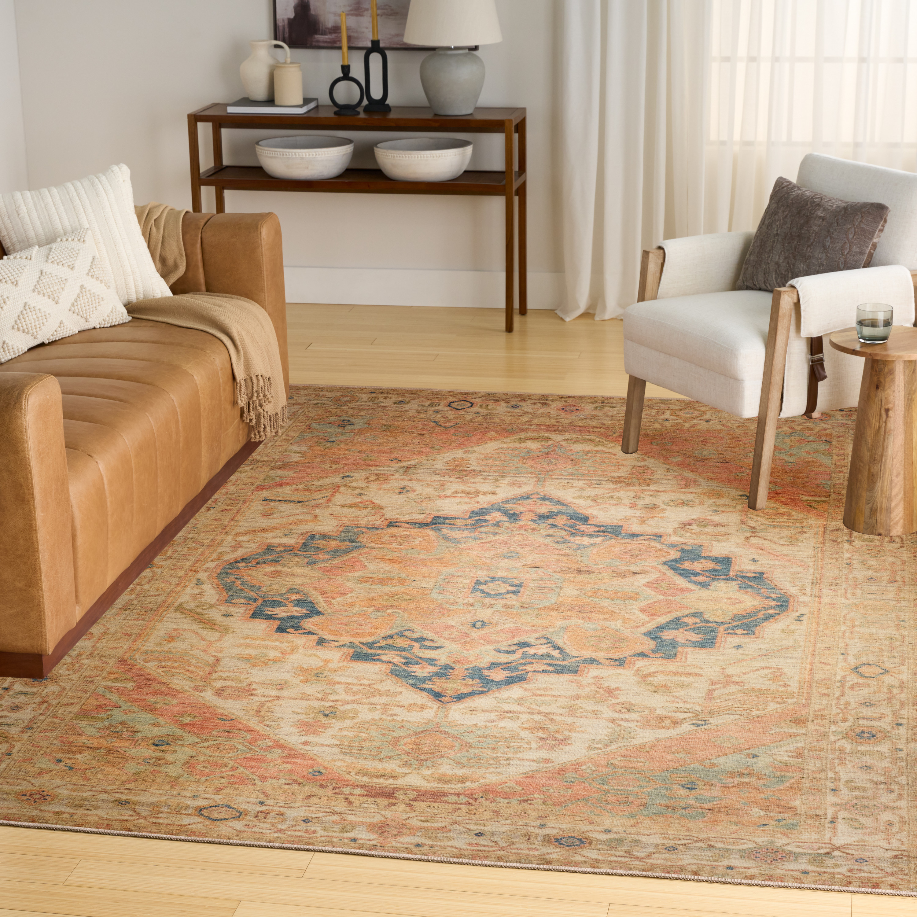 Nourison Vintage Washables 9'10" x 13'2" Multicolor Vintage Indoor Rug
