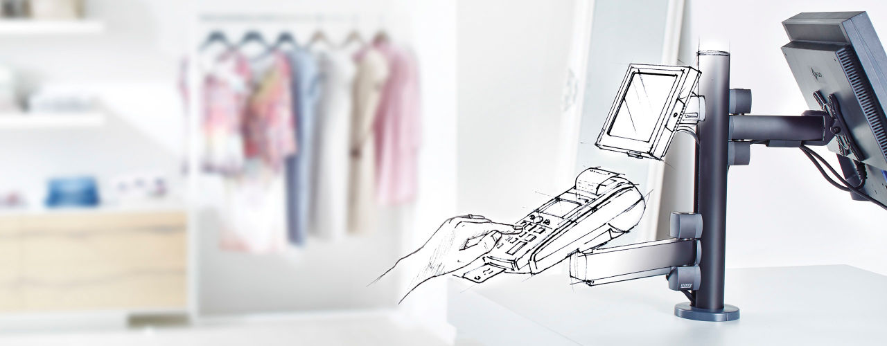 Select columns, mounts, arms and plates that suit your unique POS needs.