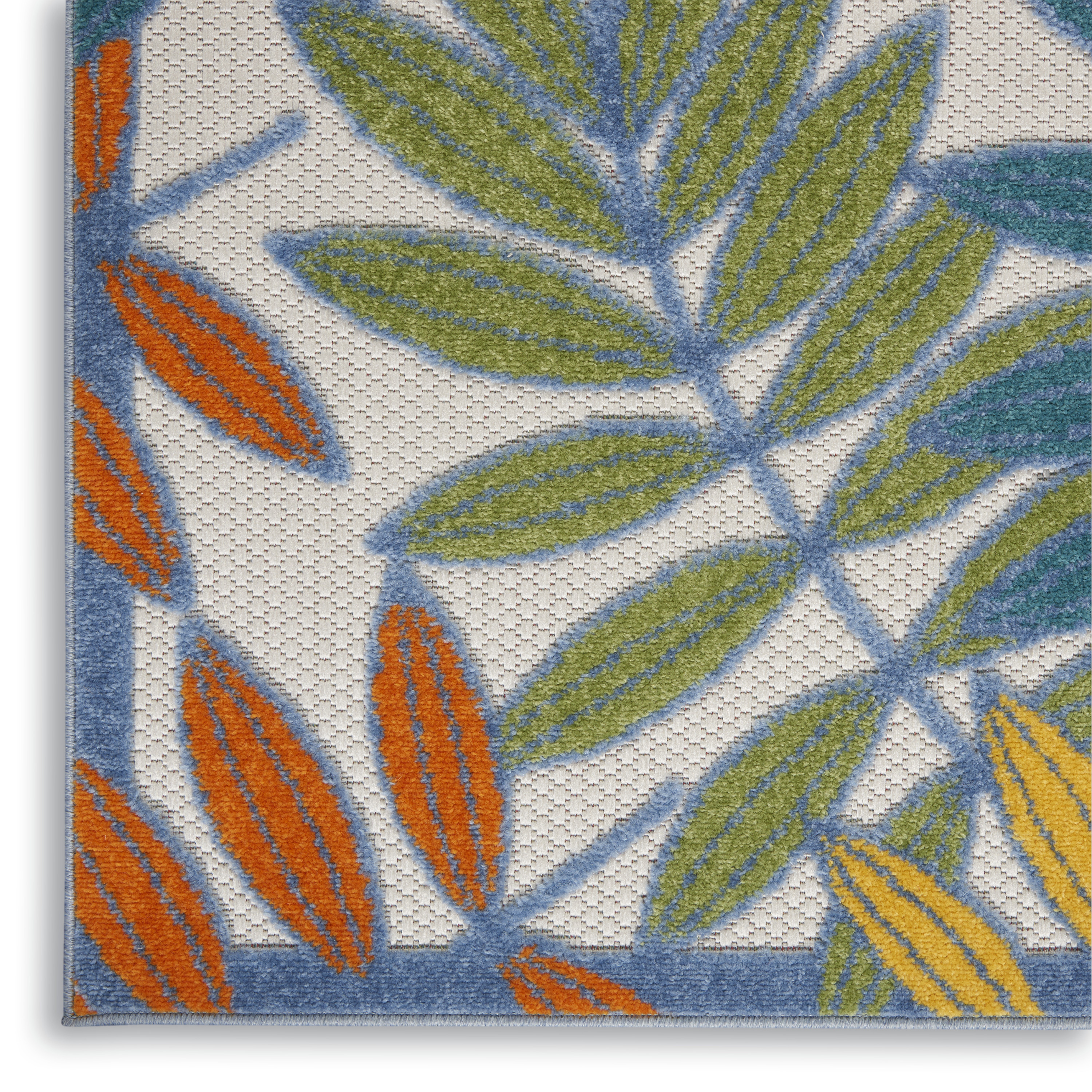 Nourison Aloha 6' x 9' Ivory Multicolor Tropical Rug