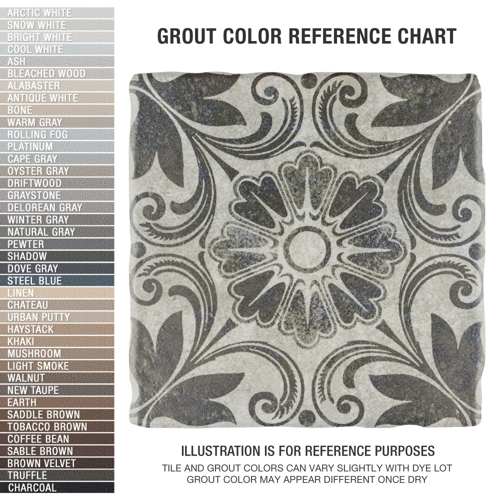 Costa Cendra Decor Dahlia 7-3/4 in. x 7-3/4 in. Ceramic Floor and Wall Tile