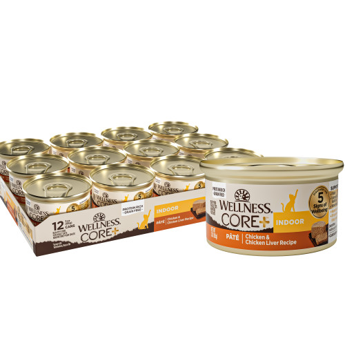 Wellness CORE+  Indoor Pate Chicken & Chicken Liver Recipe Front packaging