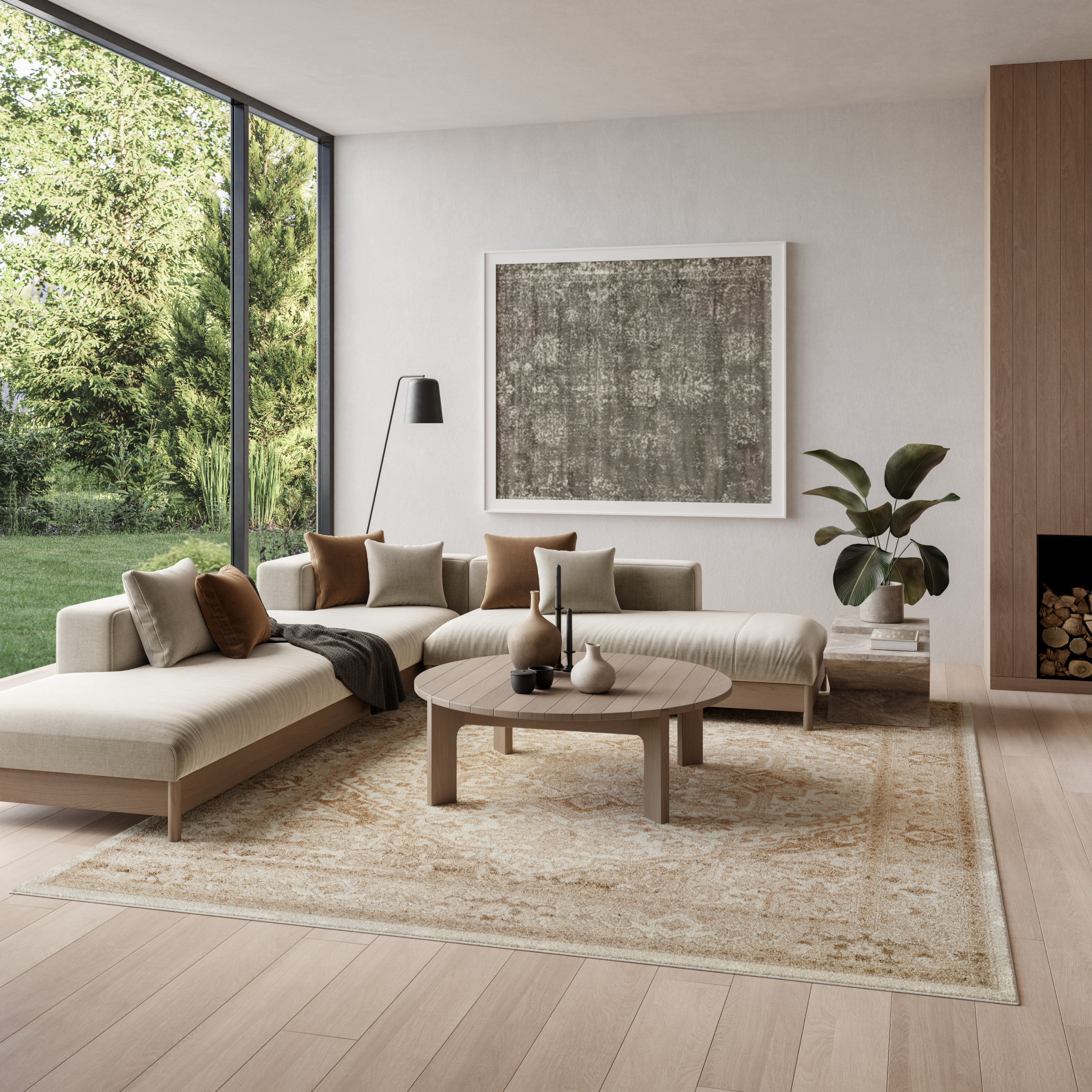 Nourison Dekor 7'10" x 9'10" Ivory Taupe Vintage Indoor Rug