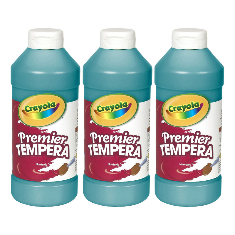 Premier Tempera Paint, 16 oz, Turquoise, Pack of 3