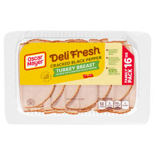 Oscar Mayer Deli Fresh Cracked Black Pepper Turkey Breast Family Size, 16 oz Tray