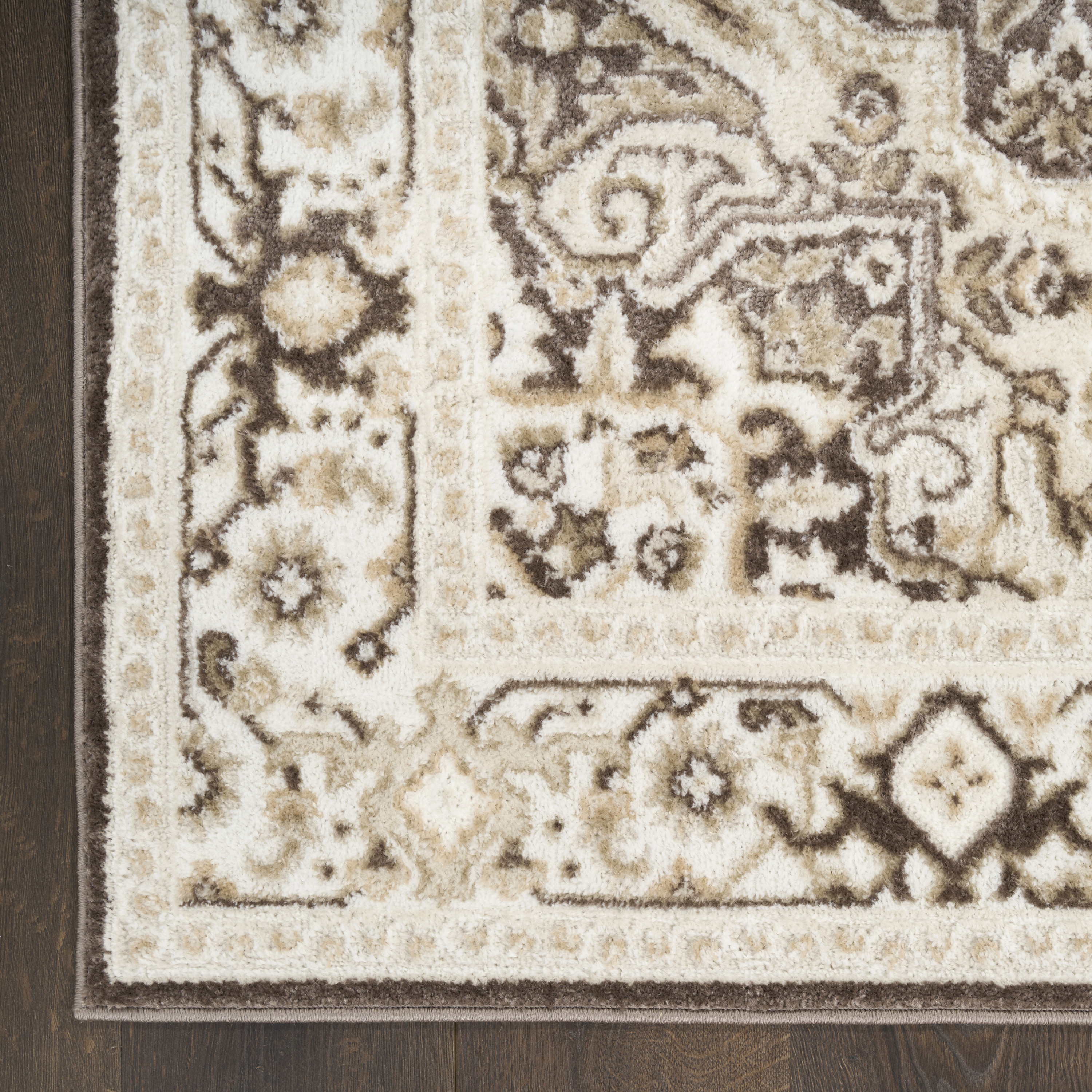 Nourison Dekor 4' x 6' Brown Ivory Vintage Indoor Rug