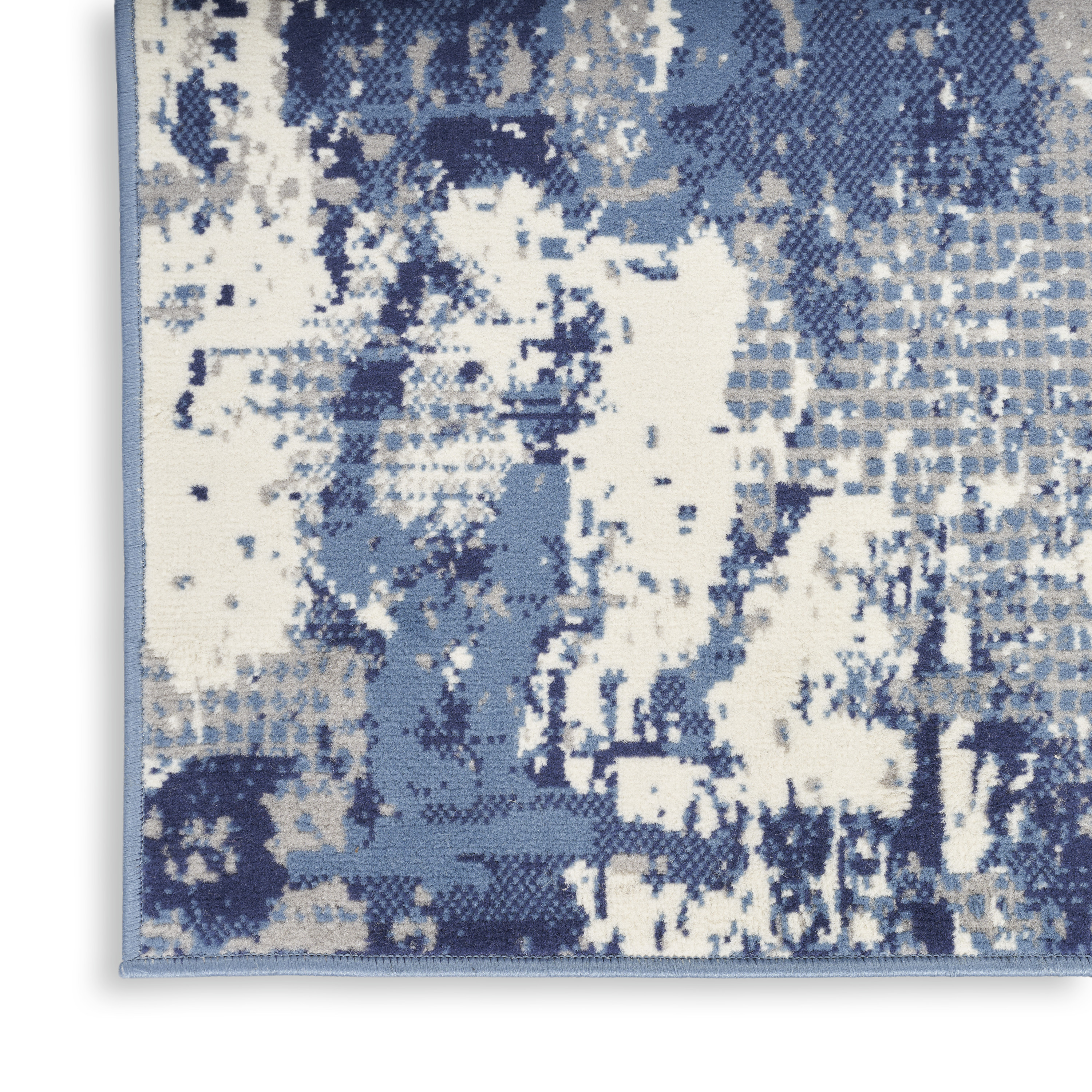 Nourison Grafix 2'3" x 7'6" Navy Blue Modern Indoor Rug