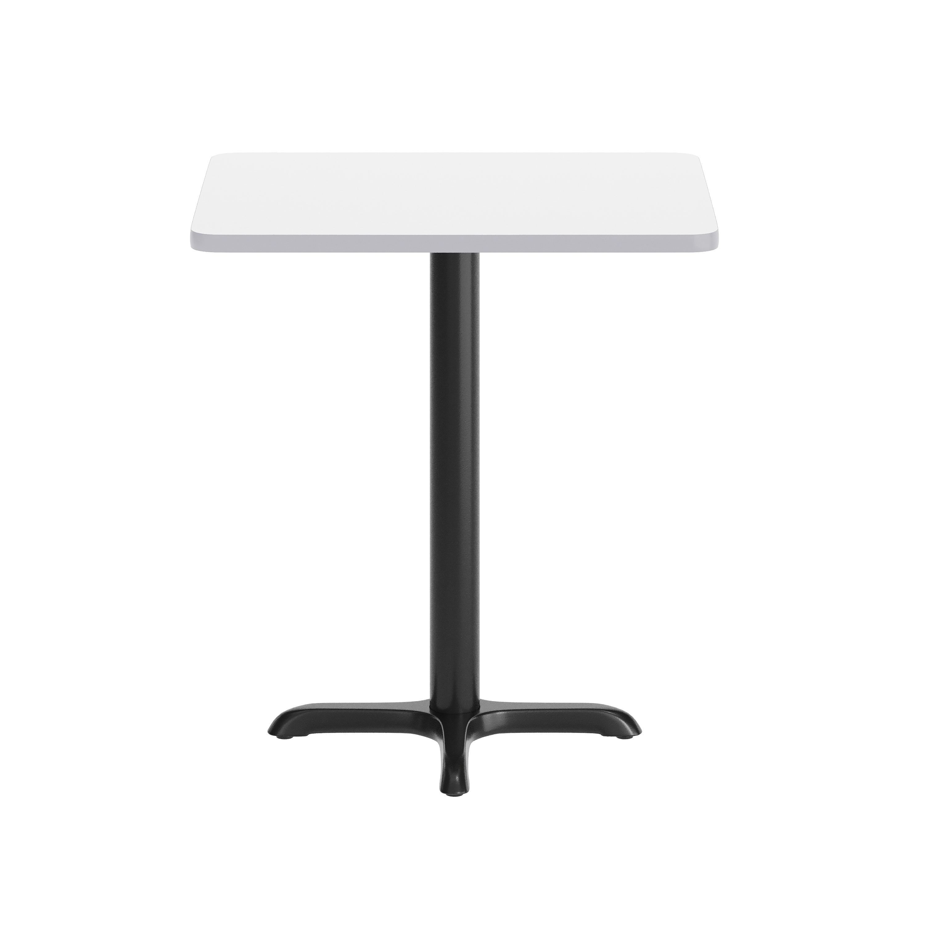 Graniss 24'' x 30'' White Rectangular Laminate Table Top with Black 22 x 22 "... - Picture 25 of 36