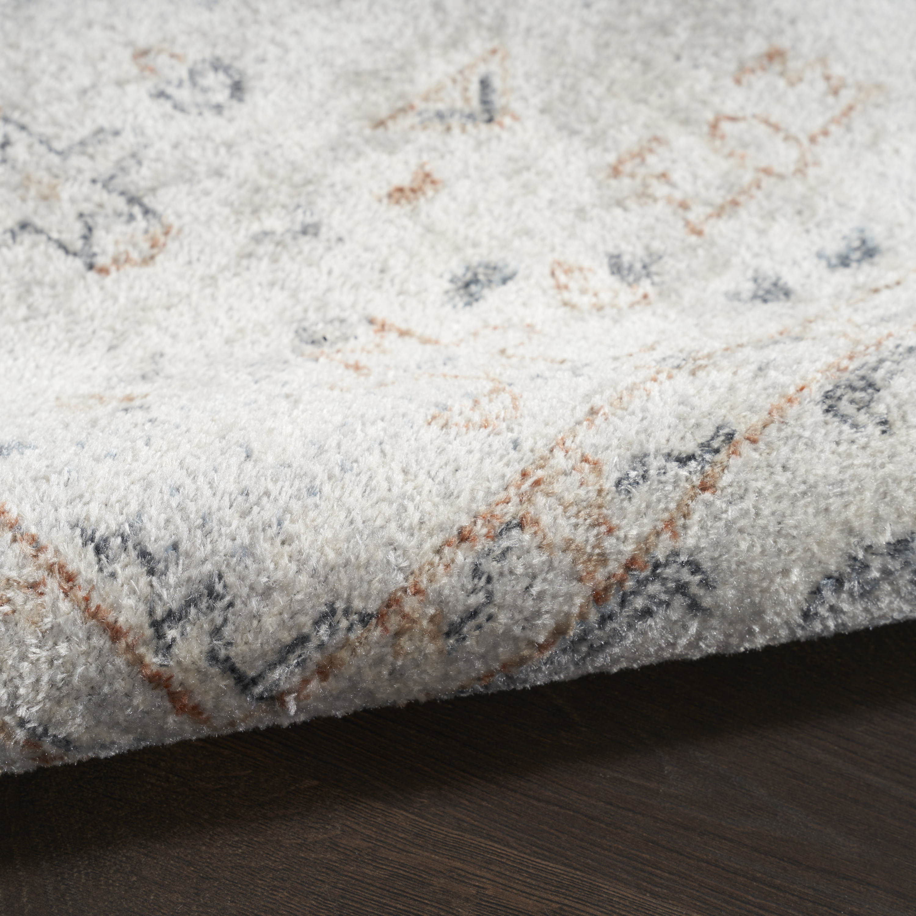 Nourison Astra Machine Washable 2'2" x 8' Light Blue Vintage Indoor Rug