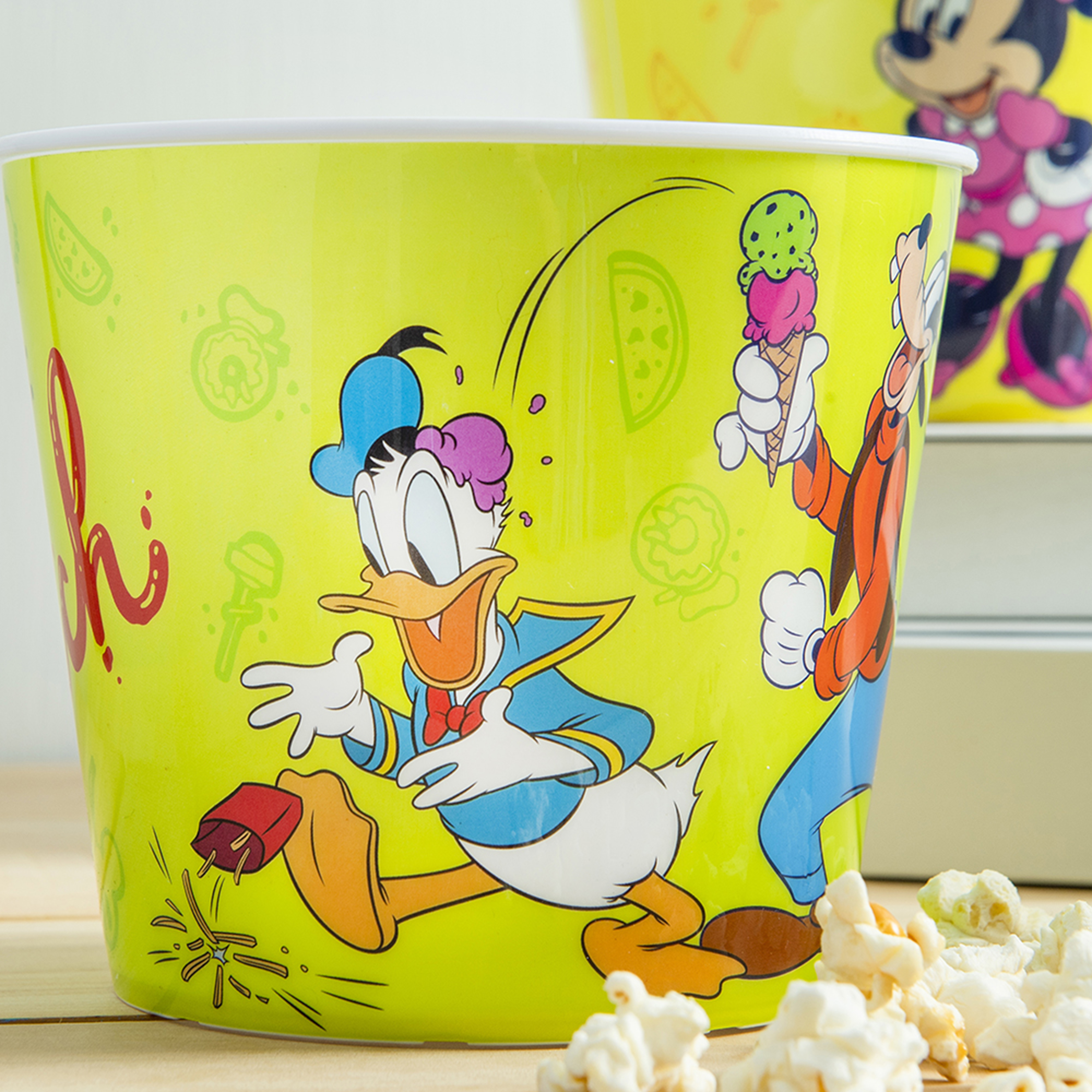 Disney Plastic Popcorn Container and Bowls, Mickey Mouse and Minnie Mouse, 5-piece set slideshow image 3