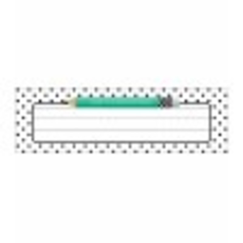 Black, White & Stylish Brights Nameplates, Pack of 36