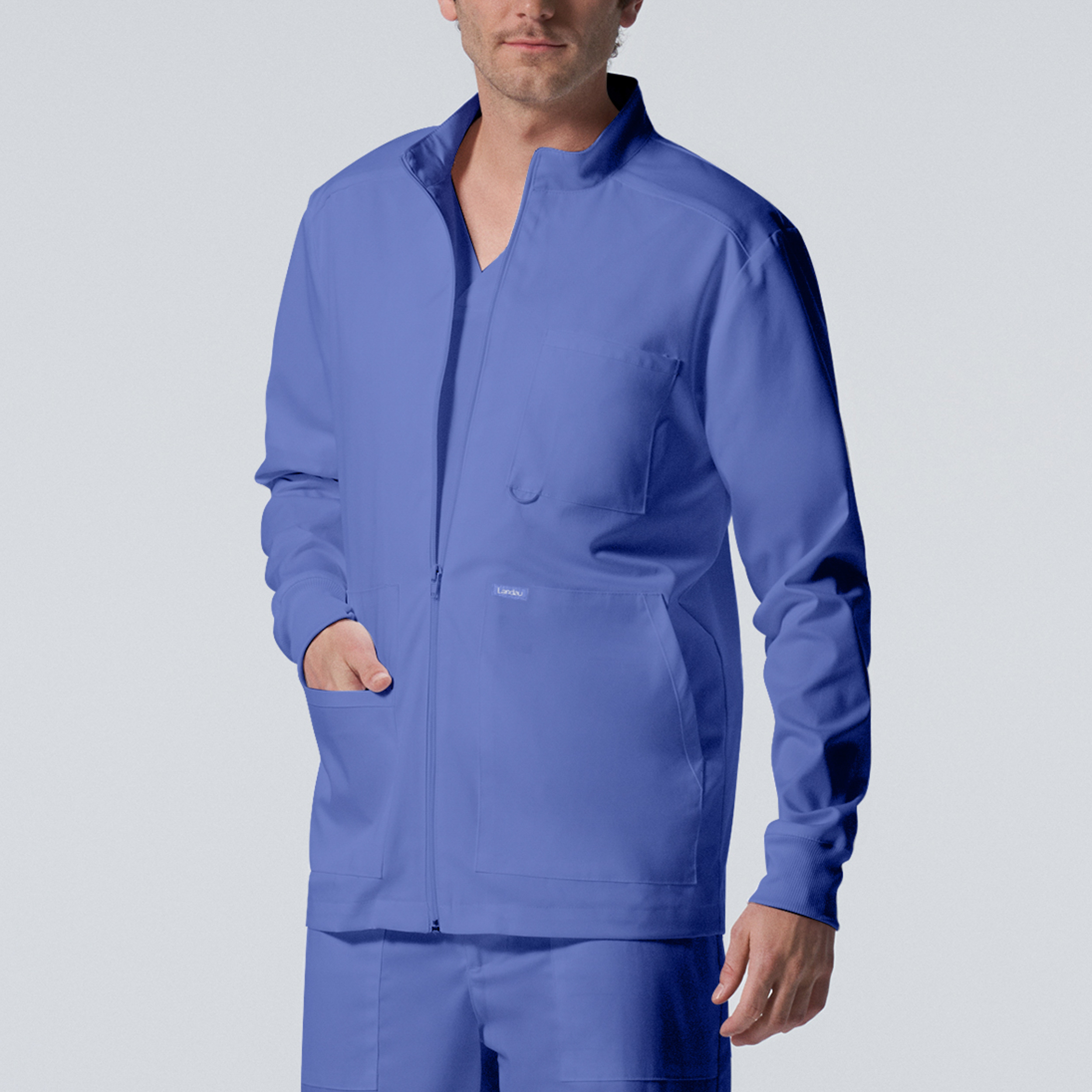 Landau ProFlex Men&#8216;s 4-Pocket Scrub Jacket-Landau