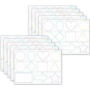 Smart Poly&reg; PosterMat Pals&trade; Space Savers, 13" x 9-1/2", Shapes Tracing, Pack of 10