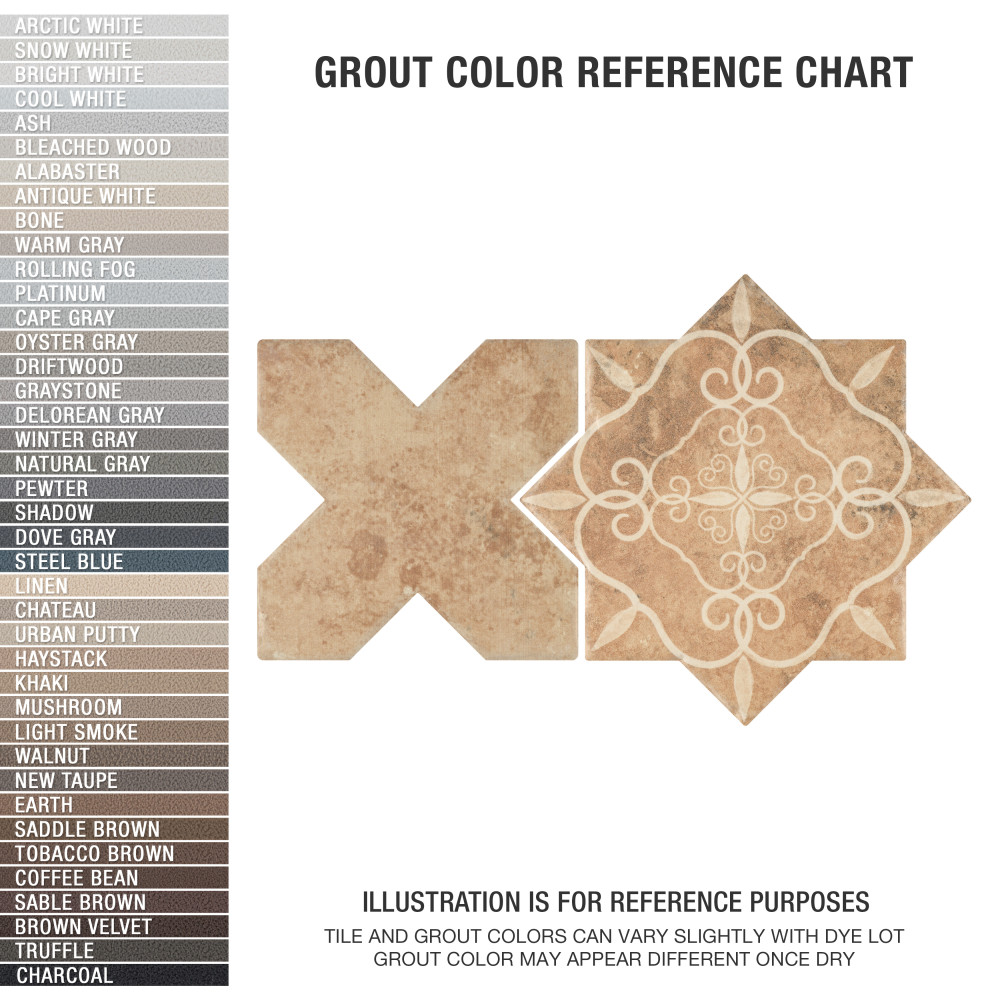 Tech Land Star Fire Temple/Cross Fire 6 in. x 12 in. Porcelain Floor and Wall Tile