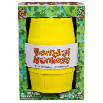 Spin Master Games, Barrel of Monkeys, Retro Linking Fun for Preschoolers, Family Games, 1 & Up Players, for Ages 3 & Up
