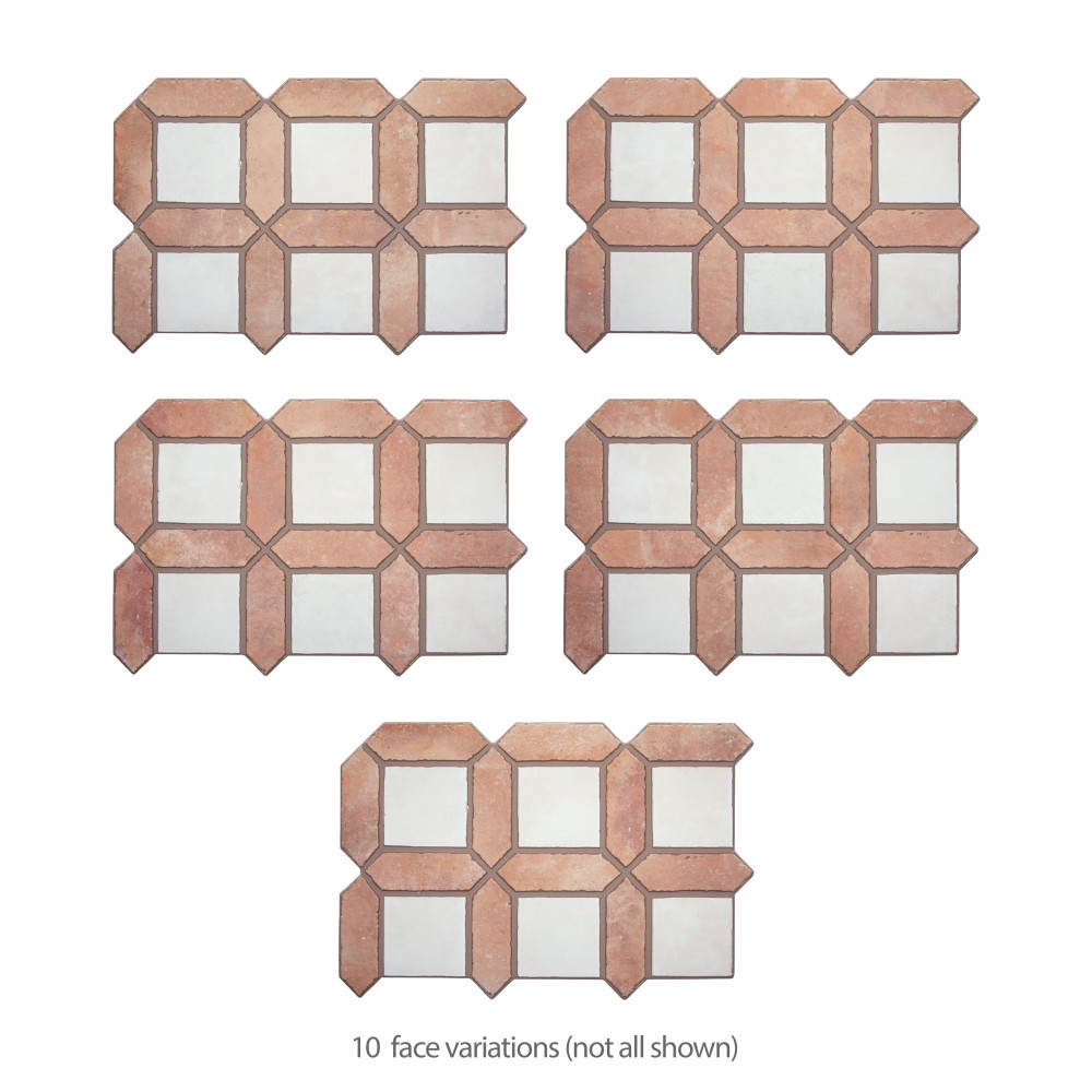 Picket Arenta Clay with White Square 14-5/8 in. x 22-1/2 in. Porcelain Floor and Wall Tile