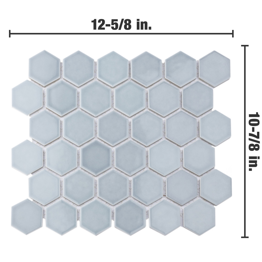 Hudson Due 2″ Hex Slate 10-7/8 in. x 12-5/8 in. Porcelain Mosaic Tile