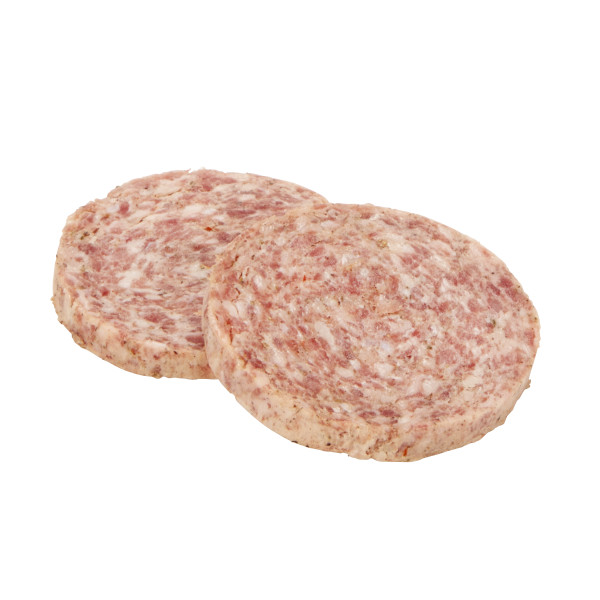 OLD TYME(r) Sausage, Patty, Large Diameter 2.5 oz, 10 lb . C1C0 - Front Center Out of Package (Hi Res)