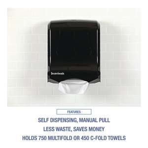 Boardwalk, Ultrafold 1500, Multi-fold Folded Towel Dispenser, Black