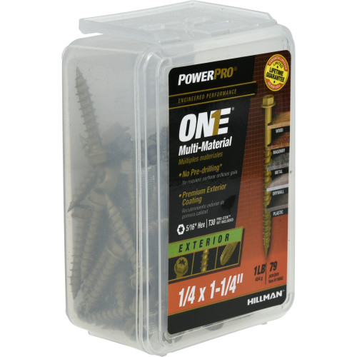 Power Pro ONE MultiMaterial Screw Exterior HexWash Head BronzePlated