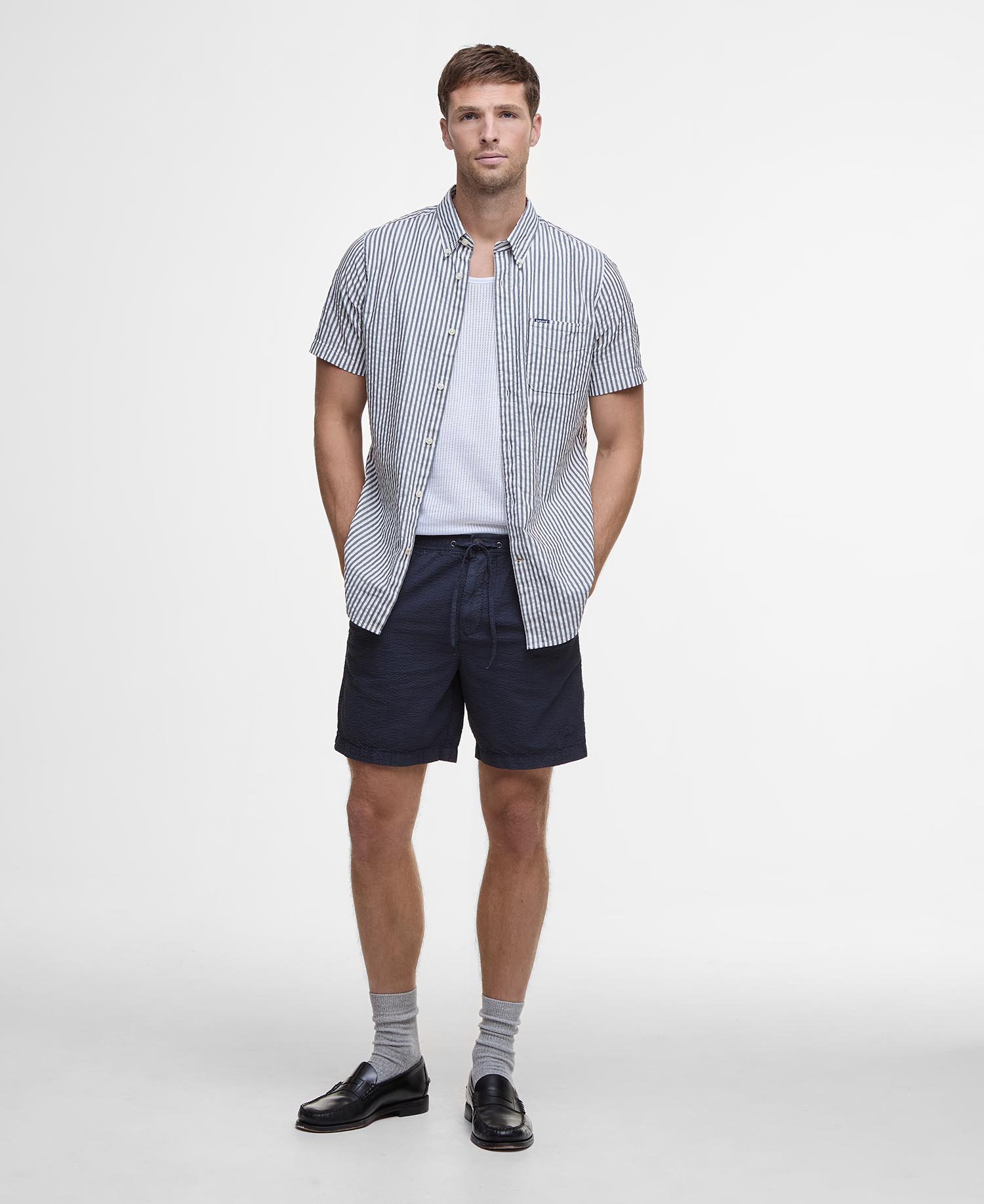 Seersucker Relaxed Shorts image number 0