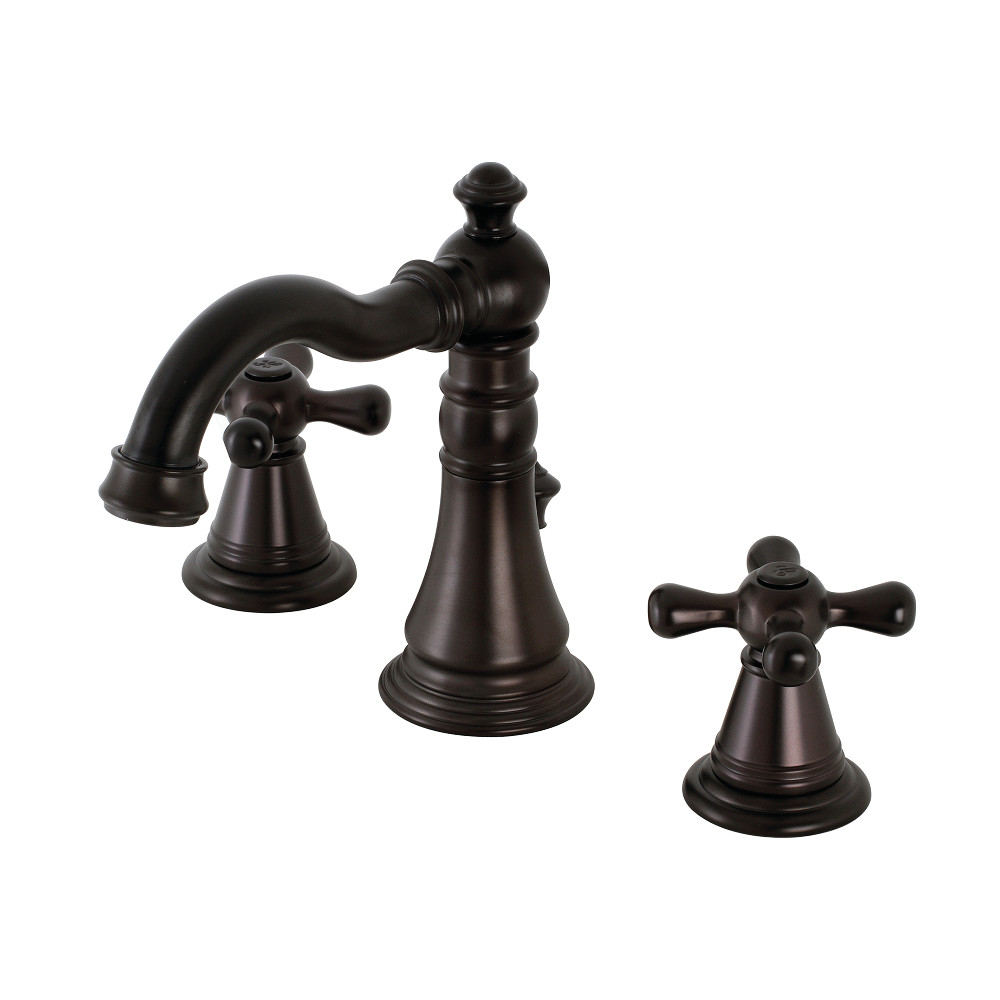 Two-Handle 3-Hole Deck Mount Widespread Bathroom Faucet with Pop-Up Drain, Oil Rubbed Bronze with 4 Finish Options