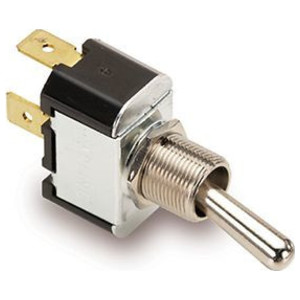 Bat Handle Toggle Switch, SPDT, Maintained Contact, ON-OFF-ON, 15/10A, 125/250V, 1/4 in. Quick Connect Terminal