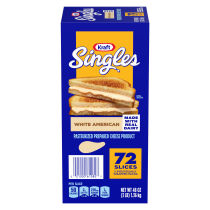 Kraft Singles White American Cheese Slices 48 oz Box (72 Slices)